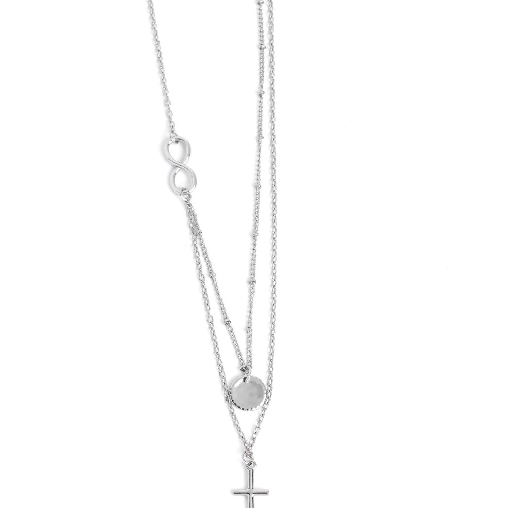 Elegant Silver Layered Necklace